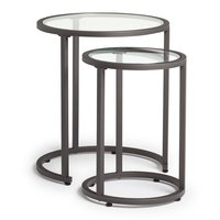 Juego de Mesas Nido Extensibles de Acero Inoxidable Decorativas Modernas de Alta Gama con Superficie Texturizada con Recubrimiento en Polvo para Sala de Estar de Lujo