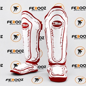 Protège-tibias blancs et noirs, nouveaux modèles les plus vendus, équipement de protection professionnel MMA Boxe OEM pour le combat et le sparring, tous designs - Product Image 2