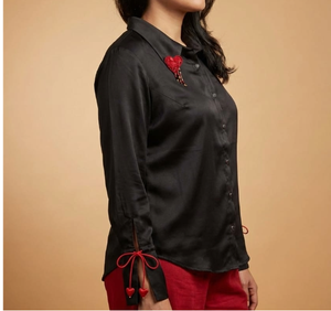 <b>Top</b> Selling Women Shirt Premium Cotton Soft Fabric Ladies Casual Daily Wear Black Shirt Wholesale Manufacturer - Product Image 6