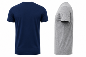 T-shirt décontracté pour homme en coton 100% coupe classique, couleur unie, col rond, manches courtes, disponible en bleu marine, gris, noir, blanc - Product Image 2