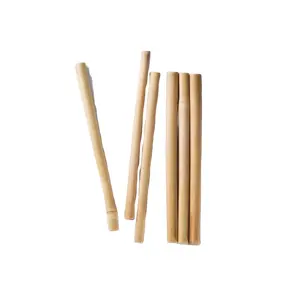 Bamboo Straws with Straw Clean Brush Pack Custom logo Cotton Bags for Bamboo Straws Set with Coconut Fiber Bristle Cleaner