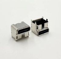Conector USB Tipo C Hembra Personalizado de 16 Pines, 5A, 90 Grados, Compatible con RoHS, Carcasa PA9T, PCB Electrónico SMT, Resistente a 100V CA