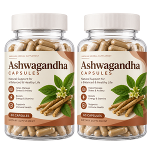 Capsules de poudre de racine d'Ashwagandha de qualité supérieure, 500 mg, 60 unités, complément naturel de Withania Somnifera pour hommes et femmes - Product Image 2