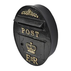 Luxury ER Post <b>Box</b> Oval Shape Wall Mount Cast Iron Mailbox For Home Parcel Mails Receiving Custom Letter <b>Box</b> Black Coated - Product Image 2