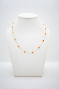 Natural <b>Opal</b> Station <b>Necklace</b> in Solid 18K Yellow Gold Pear-Cut Bezel Set Iridescent Gemstone Chain – Luxury October Birthstone - Product Image 4