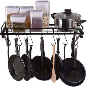 Estante de Almacenamiento de Cocina de Doble Nivel, Moderno, de Hierro, Personalizado, para Montar en la Pared, Multifuncional, Práctico Organizador de Cocina para el Hogar - Product Image 1