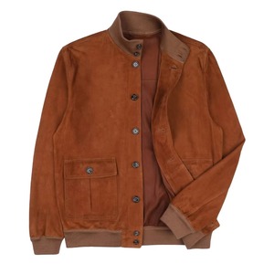 Pakistan <b>Suede</b> Embroidered Stand Collar Winter <b>Men's</b> Bomber <b>Jacket</b> High Quality - Product Image 4