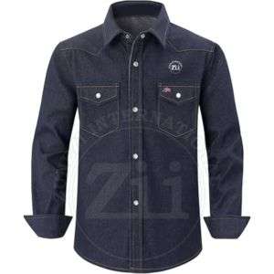 Camisas FR con Estampado Paisley/Hawaiano, Ligeras, de Algodón, con Broches de Perlas Soldados/Botones, Resistentes al Fuego CAT2, Etiqueta Tejida de Seguridad FRC - Product Image 6