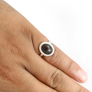 Bezel Setting Oval Cut Black Opal Gemstone Band Ring Crafted From 925 <b>Solid</b> Sterling <b>Silver</b> Available At Reasonable Price - Product Image 3