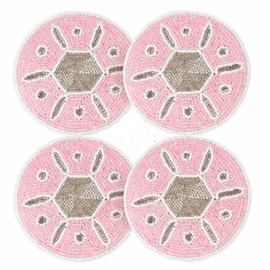 แผ่นรองแก้วทำมือจากลูกปัดแก้วและโพลีเอสเตอร์ ขายดี ทนทาน ดีไซน์ทันสมัย สำหรับโต๊ะน้ำชา/กาแฟ ตกแต่งบ้าน - Product Image 6