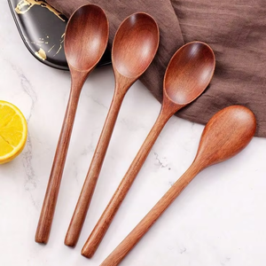 Cucharas de madera hechas a mano, pulidas, duraderas, ecológicas, de mango corto para utensilios de cocina antiadherentes, regalo de Navidad - Product Image 1