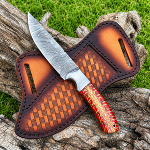 Couteau de cowboy en acier damas fait main, lame fixe, pour la chasse, le camping, la survie en plein air - Product Image 3