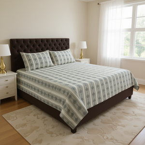 Parure de draps de style américain impérial 108x108 pouces, taille King, en mélange de coton premium, draps-housses 4 pièces pour la maison et l'hôtel - Product Image 1