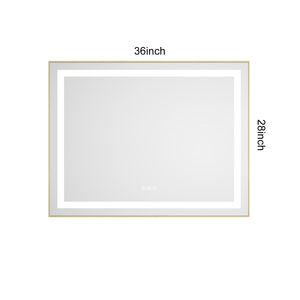Specchio LED da Bagno 36 X 28 Pollici con Illuminazione Frontale e Posteriore, Montaggio a Parete, Cornice in Alluminio, Antiappannamento, Memoria, Disponibile in 3 Misure - Product Image 6
