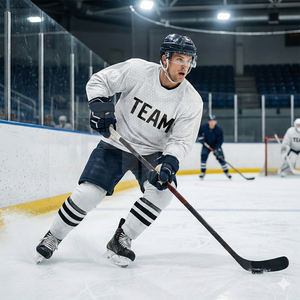 Uniforme de Hockey sobre Hielo Personalizable, Tela de Malla de Poliéster, Ajuste para Adultos, Transpirable, Tallas Grandes, Logotipo de Equipo Personalizado, Estilo Jersey de Hockey sobre Hielo - Product Image 2