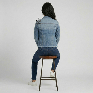 Heritage Masonic Regalia Cotton Embroidered Denim <b>Jacket</b> Sorority High Quality Sigma Greek Apparel Theta <b>Women</b> Jeans <b>Jackets</b> - Product Image 4