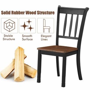 Set di 2 Sedie da Pranzo con Schienale a Fuso in Legno Massello Stile Whitesburg - Product Image 2