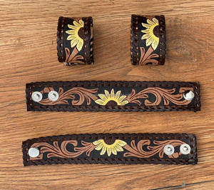 Nouvelle arrivée vente chaude Western élégant peint à la main en cuir repoussé main manchette bracelets unisexe usage quotidien accessoire de mode - Product Image 3