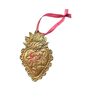 Coeurs sacrés en métal faits à la main vente chaude coeurs en métal en laiton fini or - Product Image 1