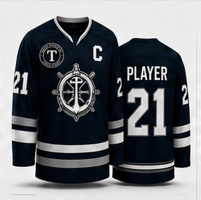 Camiseta de Hockey sobre Hielo para Hombre, Diseño Deer Team, Cuello en V, Manga Larga, Impresión Sublimada, Absorbe la Humedad, 100% Poliéster, Logotipo Frontal en Malla - Product Image 6