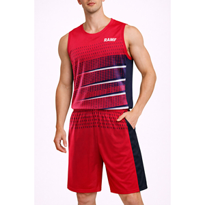 Camiseta de Baloncesto de Poliéster Sólido de Alta Calidad para Hombre, para Pedidos al por Mayor, Conjunto de Uniforme de Baloncesto Personalizado, Ropa de Entrenamiento sin Mangas - Product Image 5