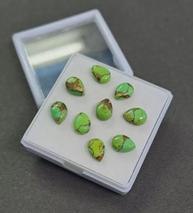 Turquesa Verde Cobre en Forma de Pera, Cabujón, Gema Suelta para Joyería - Product Image 3