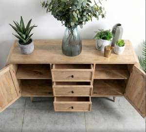 Buffet d'entrée de luxe en bois de style industriel indien haut de gamme pour ferme, bureau à domicile et entrée de villa - Product Image 3