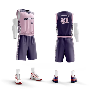 Conjunto de Camiseta de Baloncesto a Rayas Rojas y Azules, sin Mangas, Cuello en V, Poliéster que Absorbe la Humedad, Ropa Deportiva Unisex para Adultos - Product Image 5