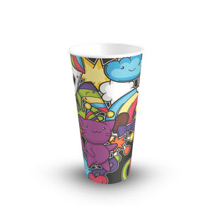8-22oz 80/90mm Tasses à revêtement PE à paroi unique Papier artisanal imprimé avec logo personnalisé pour le café Boba Tea - Product Image 1