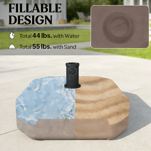 Ombrellone da Giardino con Struttura in Acciaio a Raggio di 3m e Palo in Acciaio Inossidabile - Base per Esterni - Product Image 3