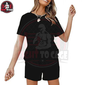 ชุดลำลองสไตล์สตรีทแวร์ น้ำหนักเบา สวมใส่สบาย ดีไซน์โดดเด่น บริการ OEM ODM สินค้ามาใหม่ ชุดเสื้อยืดและกางเกงขาสั้น 2 ชิ้นสุดเทรนดี้ - Product Image 2