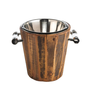Customized Wood Ice Bucket with Double Stainless Steel Premium Eco-Friendly Wine and <b>Cooler</b> for Hotels and Outdoor Parties - Product Image 4