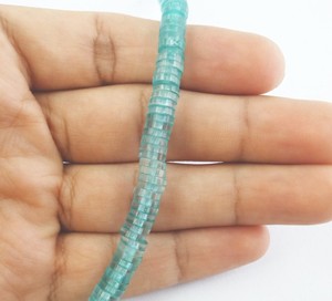 Perles Heishi en pierre de 6 mm, 8 pouces, 1 brin – Brins de perles en vrac – Pour la fabrication de bracelets et colliers DIY – Vente en gros du Rajasthan - Product Image 5
