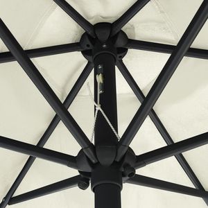 Sombrilla Solar de Aluminio de 106.3 Pulgadas, Parasol de Jardín de Poliéster Blanco Arena - Product Image 5