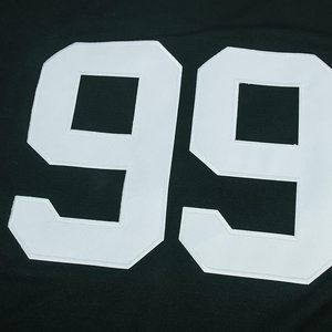 Maillot de baseball 99 avec patchs brodés cousus, maillot blanc avec rayures bleu marine - Product Image 5