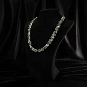 Cadena Cubana de Moissanita con Diamantes, Estilo Hip Hop, Plateada, para Hombre - Product Image 2