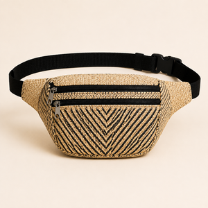 Bolso de Pecho de Diseño Casual en Material de Algodón, Correa Ajustable, Cierre de Cremallera, Bolso de Cintura Ecológico, Ligero, para Viajes, Todas las Temporadas - Product Image 2