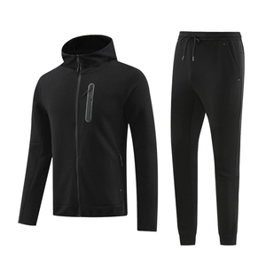 Ensemble de survêtement décontracté imperméable à capuche pour homme, coupe-vent, jogging, 100 % coton, séchage rapide, pour sports d'hiver en extérieur et entraînement - Product Image 1