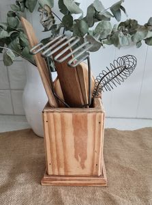 Vintage wooden utensils holder - Product Image 1