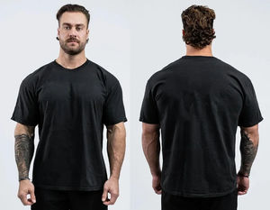 เสื้อยืดโอเวอร์ไซส์ทรงหลวมพิมพ์โลโก้ใหม่สำหรับฤดูร้อน เสื้อยืดเปล่าคุณภาพสูงสำหรับออกกำลังกายสำหรับผู้ชาย - Product Image 2