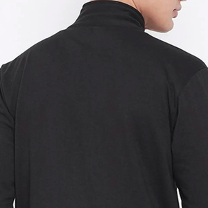 Conjunto Deportivo Negro para Hombre, Manga Larga, Cierre de Cremallera, Color Sólido, Cuello Alto, Pantalones Deportivos, Otoño, Transpirable, con Bloques de Color - Product Image 5