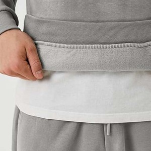 Survêtement gris à capuche pour homme, coupe décontractée, couleur unie, avec poches latérales, idéal pour l'automne, 100 % coton, poids moyen - Product Image 6