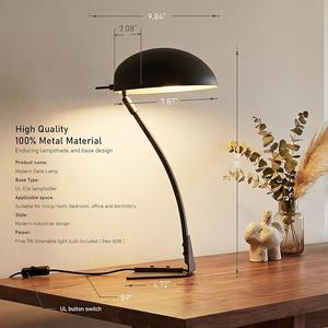 Lámpara de Mesa Contemporánea de Latón con Globo de Vidrio Esmerilado para Iluminación Moderna de Escritorio - Product Image 5