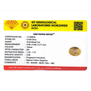 3 Carat Oval Cut Yellow Sapphire Loose Gemstone for Fine Jewelry - Product Image 4