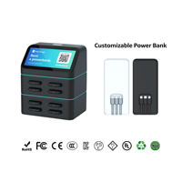 Kiosque de location de batteries externes durable et empilable à 8 emplacements avec paiement par code QR et services de personnalisation pour usage extérieur et commercial