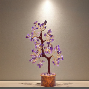 Figura Decorativa de Árbol de Piedras Preciosas de Amatista y Ágata Hecha a Mano - Decoración Ecológica para el Hogar y Regalo Festivo - Product Image 3