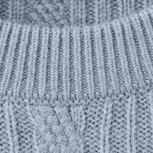 Pulls tricotés décontractés chauds d'hiver pour adultes, style col rond côtelé bleu, personnalisables, nouvelle tendance, prix de gros - Product Image 6
