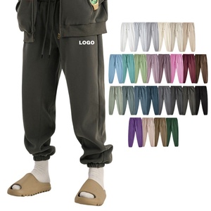 2024 Unisex 100% Cotton Baggy Straight Leg Sweatpants High Quality New Retro Washed Style <b>Men</b> <b>Elastic</b> Waist OEM <b>men's</b> <b>trousers</b> - Product Image 2