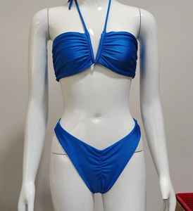 Conjunto de Bikini Personalizable con Micro Bra, Estampados de Frutas, Animales y Lisos, Decoraciones de Encaje con Pedrería, Logotipo en la Parte Delantera de la Cintura - Product Image 3