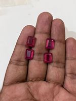 Rubis naturel en verre, taille émeraude, octogone à facettes, pour la fabrication de bijoux, pierres précieuses en vrac, Mines du Soudan, certifié par une tierce partie, calibré
